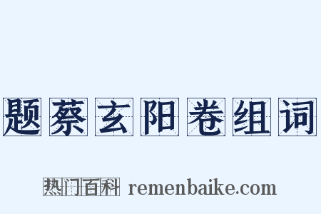 题蔡玄阳卷组词是什么意思的图片